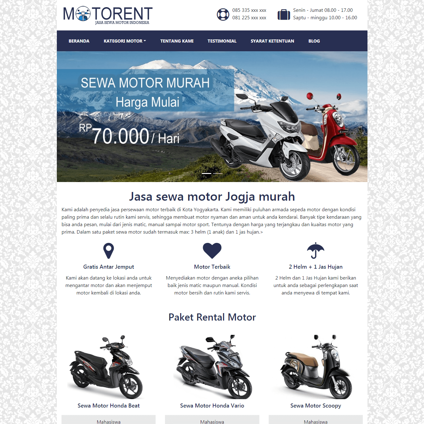 Jasa Buat Website Rental Motor Responsive