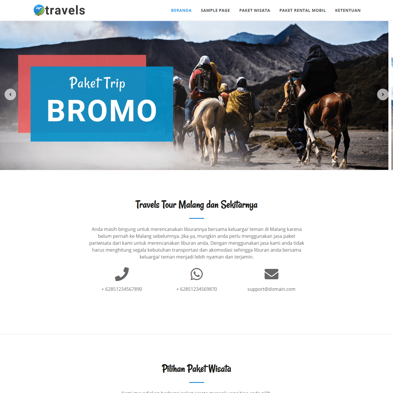 Jasa buat websiteTravel Wisata  Whatsapp